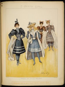 Cuatro de las damas, en traje de baño, en la playa de la Riviera. de Dudley Hardy
