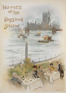 Portada ilustrada que muestra una escena junto al río Támesis. de Dudley Hardy