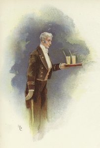 Camarero llevando bebidas de Dudley Hardy
