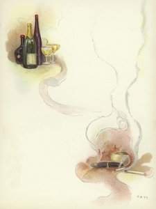 Vino y cigarros en el Hotel Savoy de Dudley Hardy