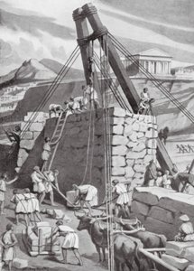 Reconstrucción de las murallas de Atenas, 393 a.C. (litografía) de Dudley Heath
