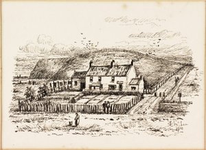 La colina de la casa de lavado y la cabaña de Betty Heron