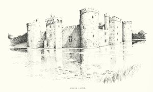 Castillo de Bodiam (litografía) de Duncan Moul