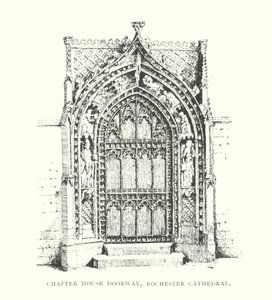 Portal de la Sala Capitular, Catedral de Rochester (litografía) de Duncan Moul
