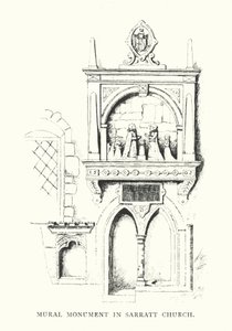 Monumento mural en la iglesia de Sarratt (litografía) de Duncan Moul