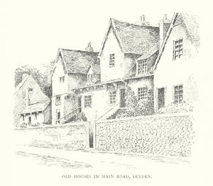 Casas antiguas en Main Road, Lexden (litografía)