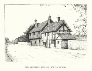 Old Timbered Houses, Northchurch (litografía)