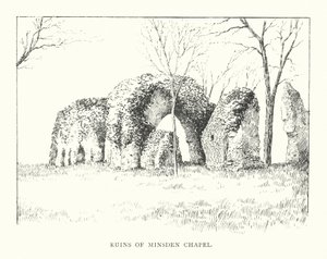 Ruinas de la capilla de Minsden (litografía) de Duncan Moul