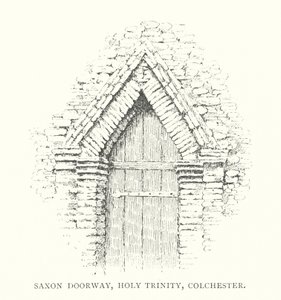Puerta sajona de la Santísima Trinidad, Colchester (litografía)