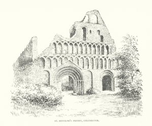Priorato de San Botolph, Colchester (litografía) de Duncan Moul