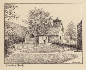 Sussex: Iglesia de Edburton (litografía)