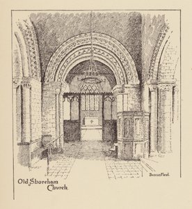 Sussex: Iglesia de Old Shoreham (litografía) de Duncan Moul
