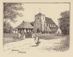 Sussex: St Andrew, Steyning (litografía)