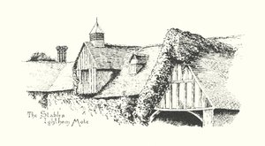 The Stables, Ightham Mote (litografía) de Duncan Moul