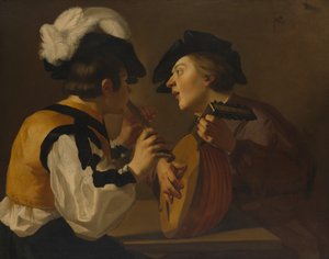Dos músicos, siglo XVII