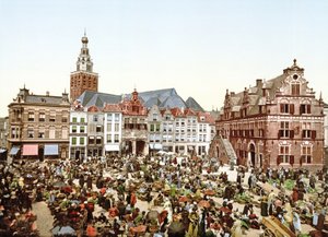 Grote Markt, Nijmegen, Holanda, pub.c. 1900 de Dutch Photographer