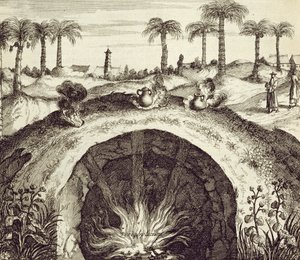 Una olla de vapor subterránea gigante, de China Ilustrada por Athanasius Kircher (1601-80) 1667 de Dutch School