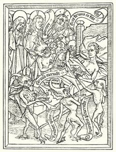 Cuaderno Ars Moriendi, impreso hacia 1460 en los Países Bajos por quién se desconoce (litografía) de Dutch School