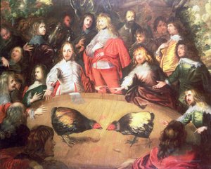 Carlos I en una Pelea de Gallos de Dutch School