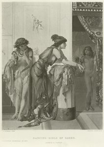 Bailarinas de Cades (grabado) de Dutch School