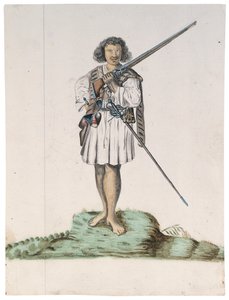 Dibujo de un álbum de nativos de Brasil, África, Persia y las Indias Orientales de Dutch School