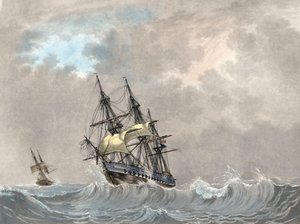 Fragata de la marina holandesa a la vela de Dutch School