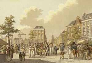 Mercado de flores, Róterdam, 1807 de Dutch School