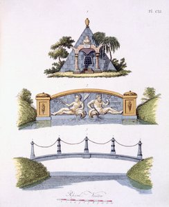 Decoraciones de jardín, de la Revista de Gemas de Jardín por G. van Laar, publicado en 1802 de Dutch School