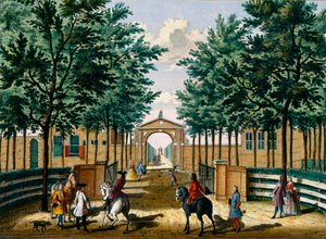 Jardines del palacio de placer de Francois van Haringkaspel, de Het Zeganpralent Kennemerlant por Hendrick de Leth y Matthias Brouerius Van Nidek, publicado c.1700-1730 de Dutch School