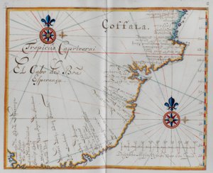 Mapa del Cabo de Buena Esperanza (cabo da Boa Esperança.)
