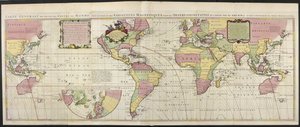 Mapa del Mundo, con variaciones magnéticas de Dutch School