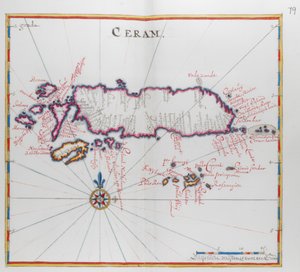 Mapa de la isla de Ceram (Seram), Indonesia. de Dutch School