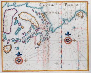 Mapa que muestra parte de la costa de China e islas.