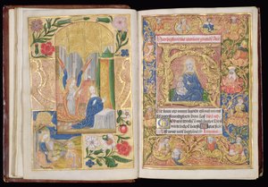 La Anunciación y la Virgen con el Niño, miniaturas de un Libro de Horas, Uso de Utrecht, c.1500-20