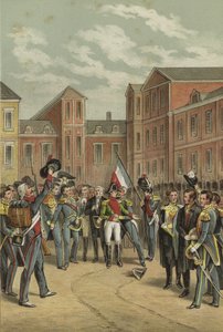 Despedida de Napoleón a la Guardia Imperial en el Patio del Caballo Blanco del Palacio de Fontainebleau, 1814