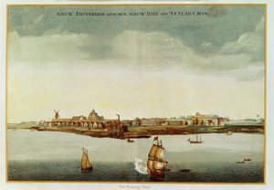 Nueva Ámsterdam, c.1650-53 (La Vista Prototipo) utilizada para el frontispicio de la Iconografía de Stokes, vol.1, 1915 de Dutch School