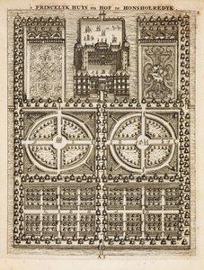 Palacio de Honsholredyk, de El Jardinero Holandés por Johann van der Groen, publicado en 1699