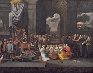 Persecución por el Duque de Alba en 1568 de Dutch School