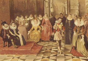 Felipe Guillermo de Orange y su esposa Leonor de Borbón-Condé en un baile