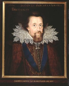Retrato de Jacobo I, Rey de Inglaterra, 1614 de Dutch School