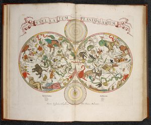 Stellatum Planisphaerium, un planisferio con signos del Zodíaco