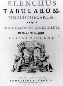Página de título de Elenchus Tabularum de Levinus Vincent, publicado en 1719