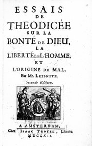 Página de título para Theodicee por Gottfried Leibniz, segunda edición publicada en 1712 de Dutch School