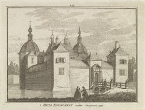 Vista del Castillo Endegeest, Oegstgeest, Países Bajos de Dutch School