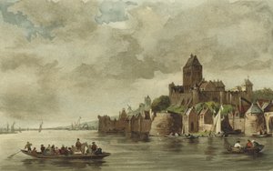 Vista del castillo Valkhof, Nijmegen de Dutch School