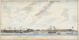 Vista de la ciudad de Paramaribo y el Fuerte Zeelandia, 1772