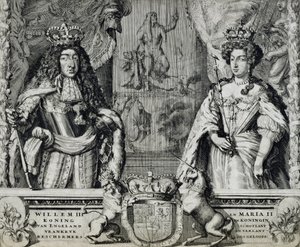 Guillermo III (1650-1702) y María II (1662-94) de Dutch School