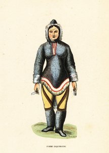 Mujer inuit con tatuajes faciales, río Mackenzie, Yukón, Canadá