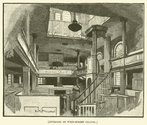 Interior de la Capilla de West-Street (grabado) de E.H. Fitchew