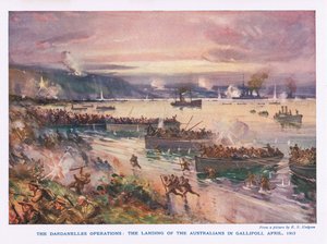 Operaciones en los Dardanelos: El desembarco de los australianos en Gallipoli, abril de 1915
